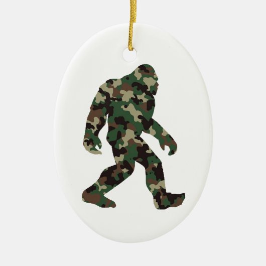 Bigfoot Sasquatch Camo Keramisch Ornament (Voorkant)