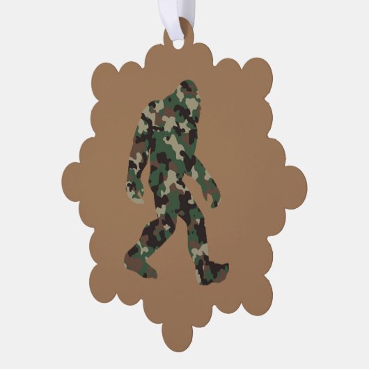 Bigfoot Sasquatch Camo Ornament Kaart (Links)