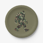 Bigfoot Sasquatch Camo Papieren Bordje (Voorkant)