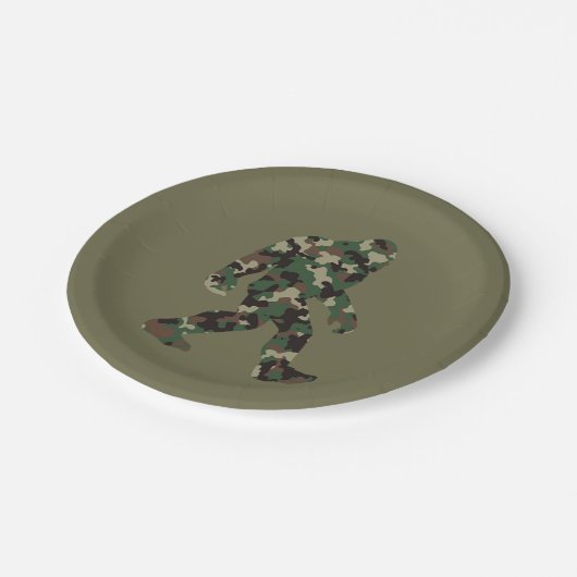 Bigfoot Sasquatch Camo Papieren Bordje (Gekanteld)
