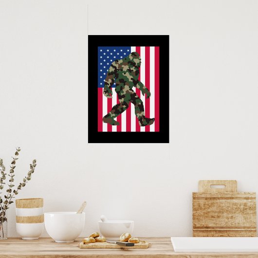 Bigfoot Sasquatch Camo Poster (Keuken)