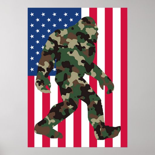 Bigfoot Sasquatch Camo Poster (Voorkant)