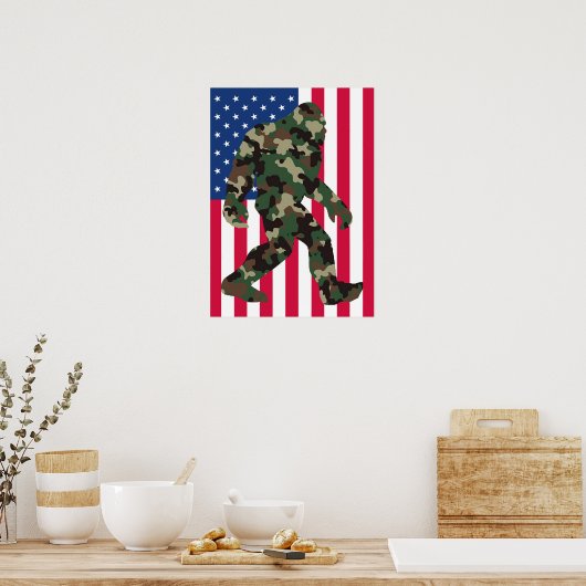 Bigfoot Sasquatch Camo Poster (Keuken)