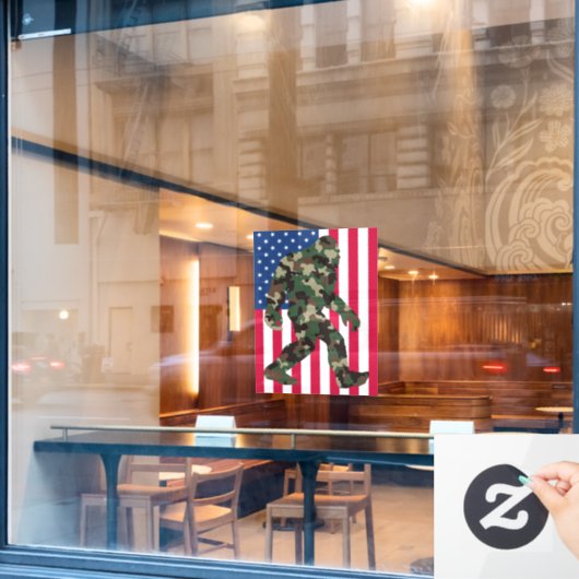 Bigfoot Sasquatch Camo Raamsticker (Cafe Raam)