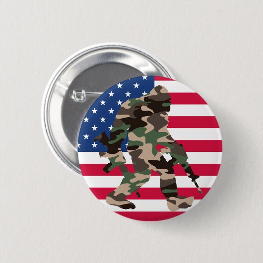 Bigfoot Sasquatch Camo Ronde Button 5,7 Cm (Voorkant /achterkant)