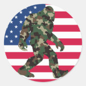 Bigfoot Sasquatch Camo Ronde Sticker (Voorkant)