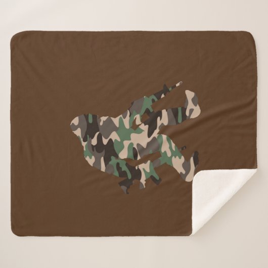 Bigfoot Sasquatch Camo Sherpa Deken (Voorkant (horizontaal))