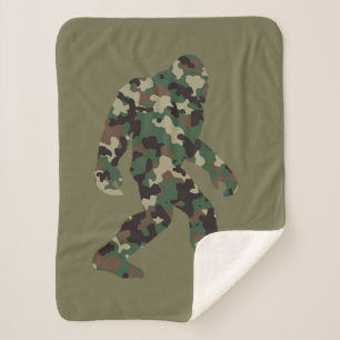 Bigfoot Sasquatch Camo Sherpa Deken
