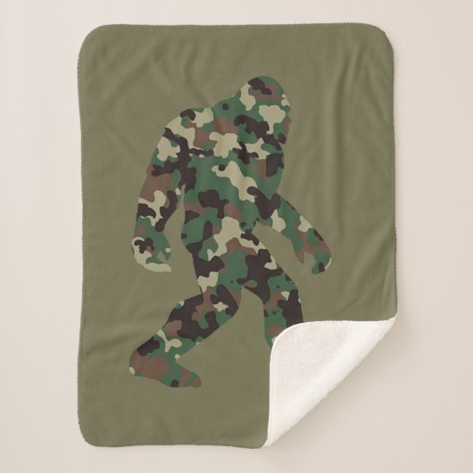 Bigfoot Sasquatch Camo Sherpa Deken (Voorkant)
