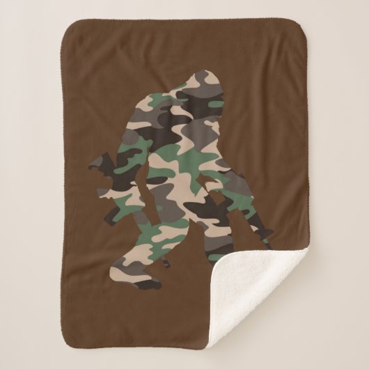 Bigfoot Sasquatch Camo Sherpa Deken (Voorkant)