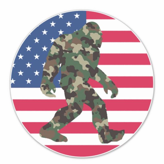 Bigfoot Sasquatch Camo Sticker (Voorkant)