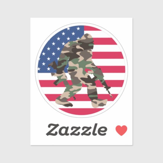 Bigfoot Sasquatch Camo Sticker (Vel)