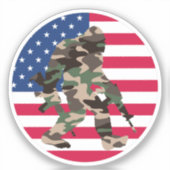 Bigfoot Sasquatch Camo Sticker (Voorkant)