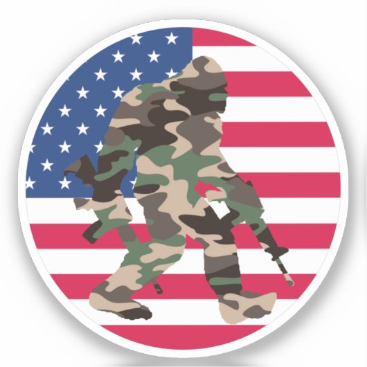 Bigfoot Sasquatch Camo Sticker (Voorkant)
