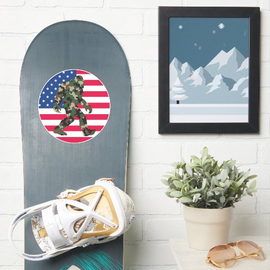 Bigfoot Sasquatch Camo Sticker (Snowboard)