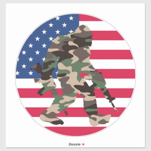 Bigfoot Sasquatch Camo Sticker (Vel)