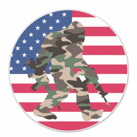 Bigfoot Sasquatch Camo Sticker (Voorkant)