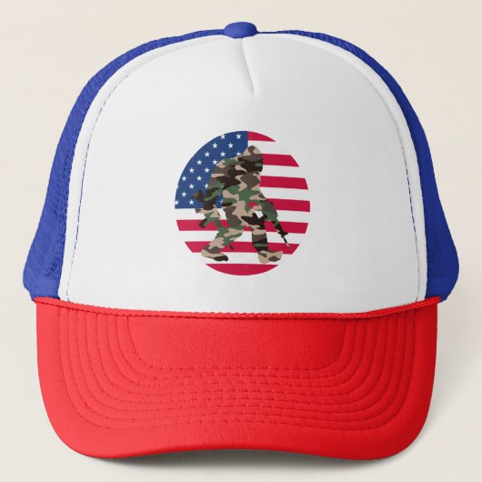 Bigfoot Sasquatch Camo Trucker Pet (Voorkant)