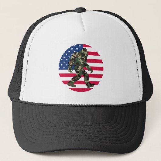 Bigfoot Sasquatch Camo Trucker Pet (Voorkant)