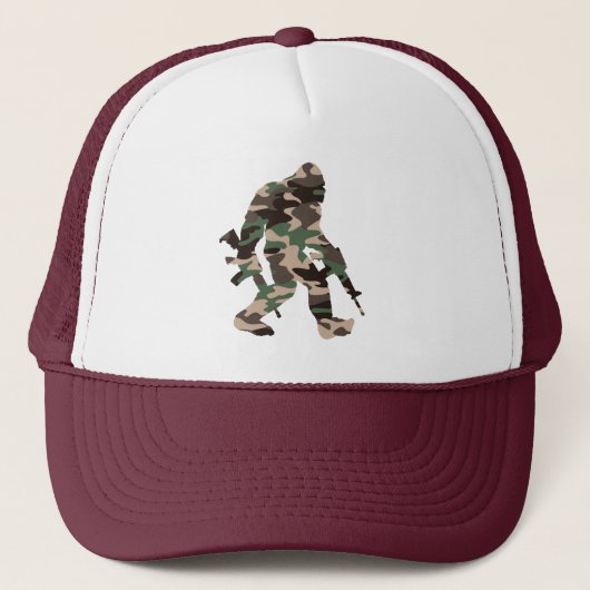 Bigfoot Sasquatch Camo Trucker Pet (Voorkant)