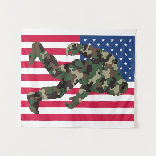 Bigfoot Sasquatch Camo Wandkleed (Voorkant (horizontaal))