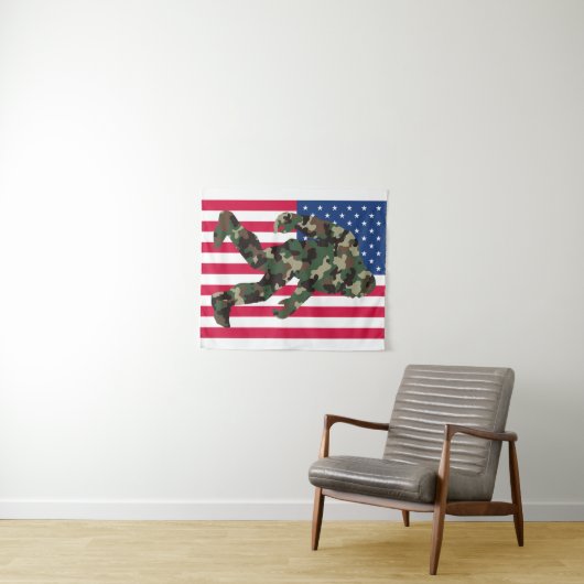 Bigfoot Sasquatch Camo Wandkleed (In Situ (horizontaal))