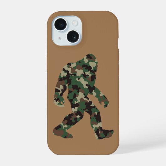 Bigfoot Sasquatch Camouflage iPhone 15 Case (Achterkant)
