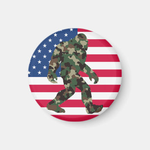 Bigfoot Sasquatch Camouflage Magneet