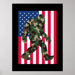 Bigfoot Sasquatch Camouflage Poster
