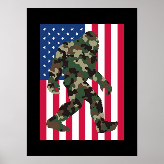 Bigfoot Sasquatch Camouflage Poster (Voorkant)