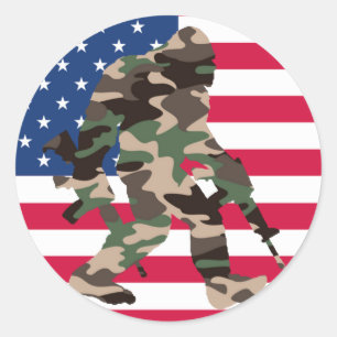 Bigfoot Sasquatch Camouflage Ronde Sticker