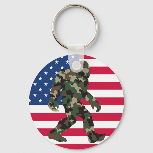 Bigfoot Sasquatch Camouflage  Sleutelhanger (Voorkant)