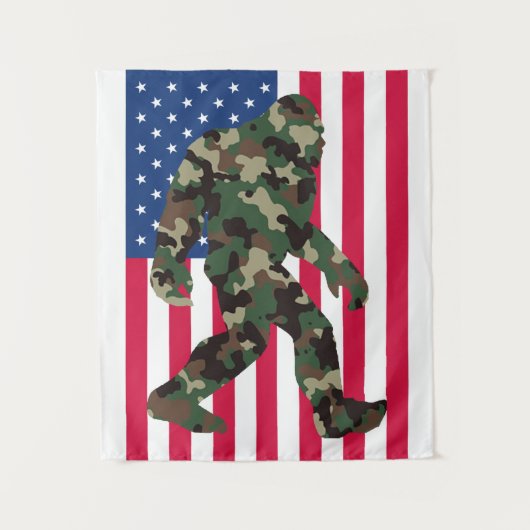 Bigfoot Sasquatch Camouflage Wandkleed (Voorkant)