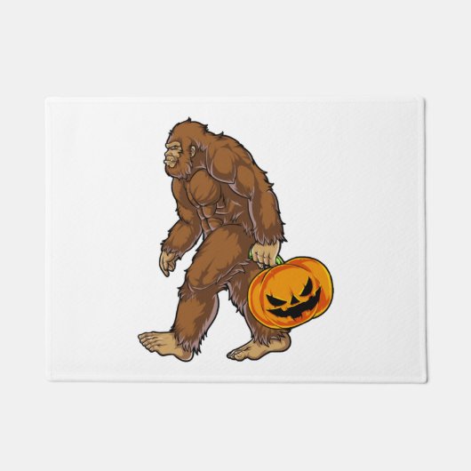 Bigfoot Sasquatch Carry Scary Pumpkin T shirt Deurmat (Voorkant)