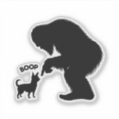 Bigfoot Sasquatch Chihuahua Boop Sticker (Voorkant)