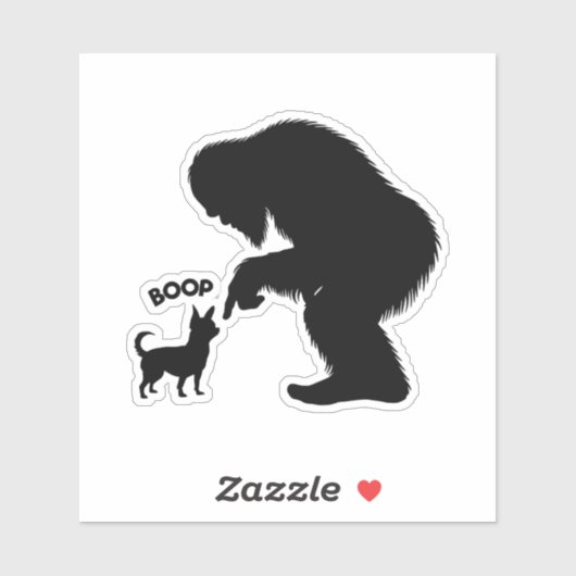 Bigfoot Sasquatch Chihuahua Boop Sticker (Vel)