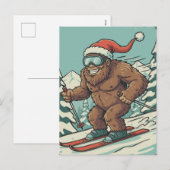 Bigfoot Sasquatch Christmas Skiing Winter Sport Feestdagenkaart (Voorkant / Achterkant)