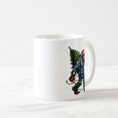 Bigfoot Sasquatch Christmas Tree Santa Hat Lights  Koffiemok (Voorkant rechts)