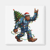 Bigfoot Sasquatch Christmas Tree Santa Hat Lights  Magneet (Voorkant)