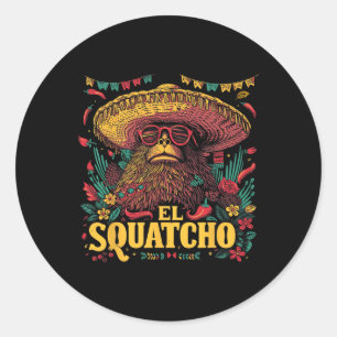 Bigfoot Sasquatch - Cinco De Mayo Mexicaanse Sombr Ronde Sticker