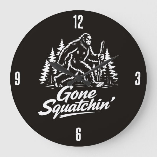 Bigfoot Sasquatch Clock Grote Klok (Voorkant)