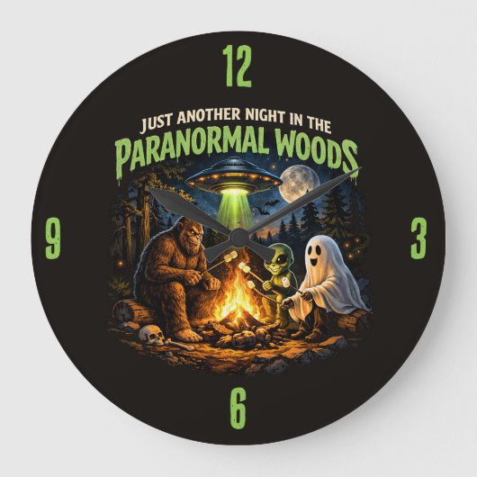 Bigfoot Sasquatch Clock Grote Klok (Voorkant)