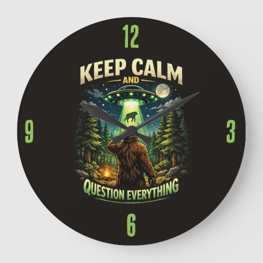Bigfoot Sasquatch Clock Grote Klok (Voorkant)