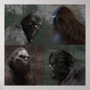 BIGFOOT SASQUATCH COLLAGE POSTER