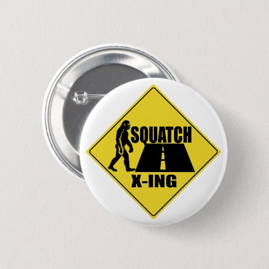 Bigfoot / Sasquatch Crossing Sign Button (Voorkant /achterkant)