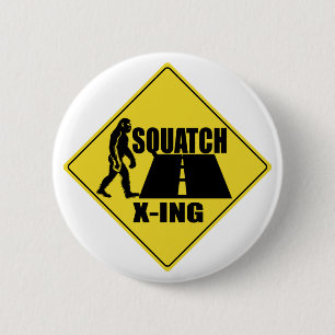 Bigfoot / Sasquatch Crossing Sign Button