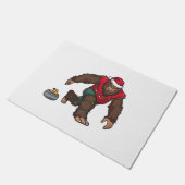 Bigfoot Sasquatch Curling Kerstmis 2026 Vakantie Deurmat (Schuin)