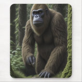 Bigfoot Sasquatch door een boom Muismat (Voorkant)