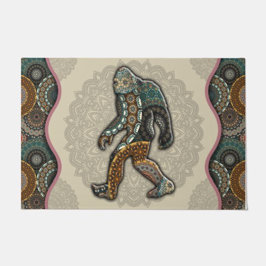 Bigfoot Sasquatch DoorMat, Funny Bigfoot Deurmat (Voorkant)