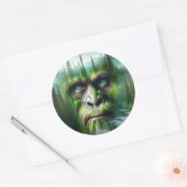 Bigfoot Sasquatch Double Exposure with Forest Ronde Sticker (Envelop)